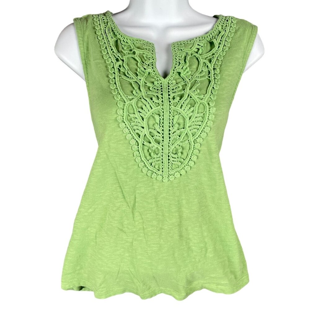 Talbots Top Womens Size L Crochet Boho Flowy Casual Everyday Work Hippie Lace